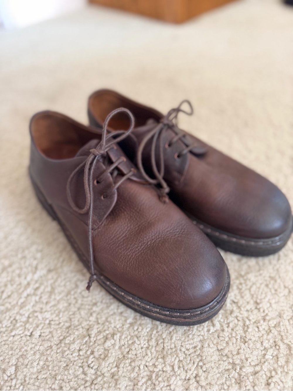 Marséll Brown Leather Derby Shoes